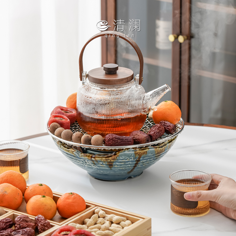 清澜大功率围炉煮茶全套家用室内电陶炉玻璃煮茶壶煮茶器煮茶炉