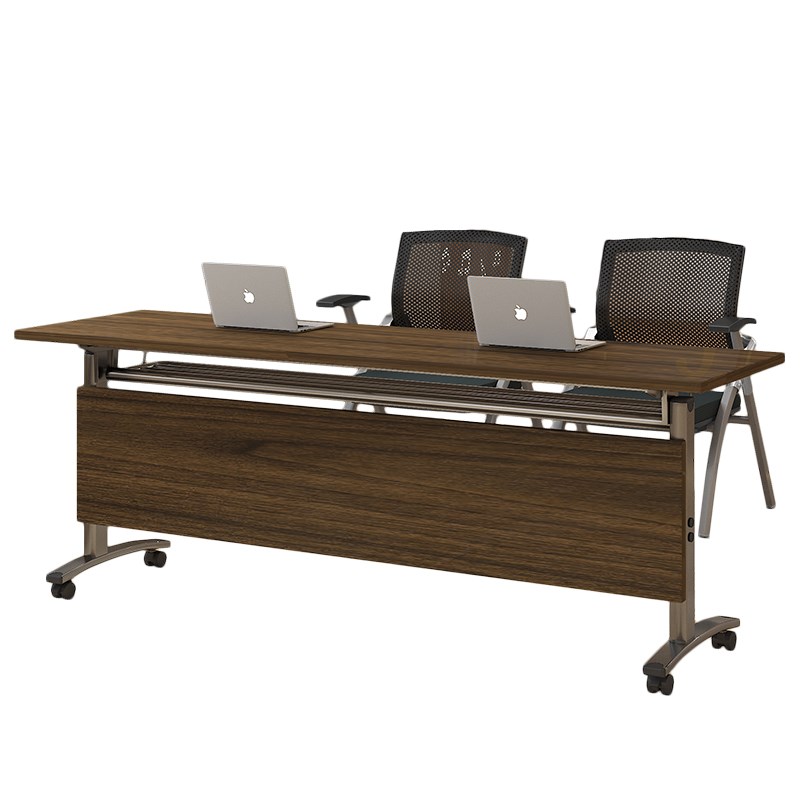 折叠培训桌长条会议桌椅双人可移动桌子带轮职员拼接学生办公课桌