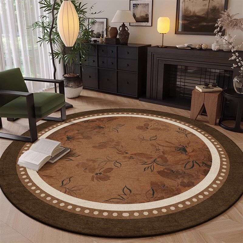 2025新款复古风高级感沙发茶几垫轻奢圆形客厅地毯衣帽间耐脏地垫,居家布艺,转椅地垫,淘宝优惠券,粉丝福利购,淘宝优惠卷