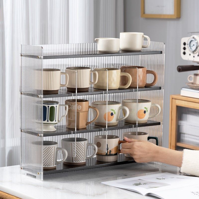 杯架杯子收纳置物架餐桌面水杯茶杯放咖啡杯整理架子盒茶具格子架,家庭/个人清洁工具,杯架,淘宝优惠券,粉丝福利购,淘宝优惠卷