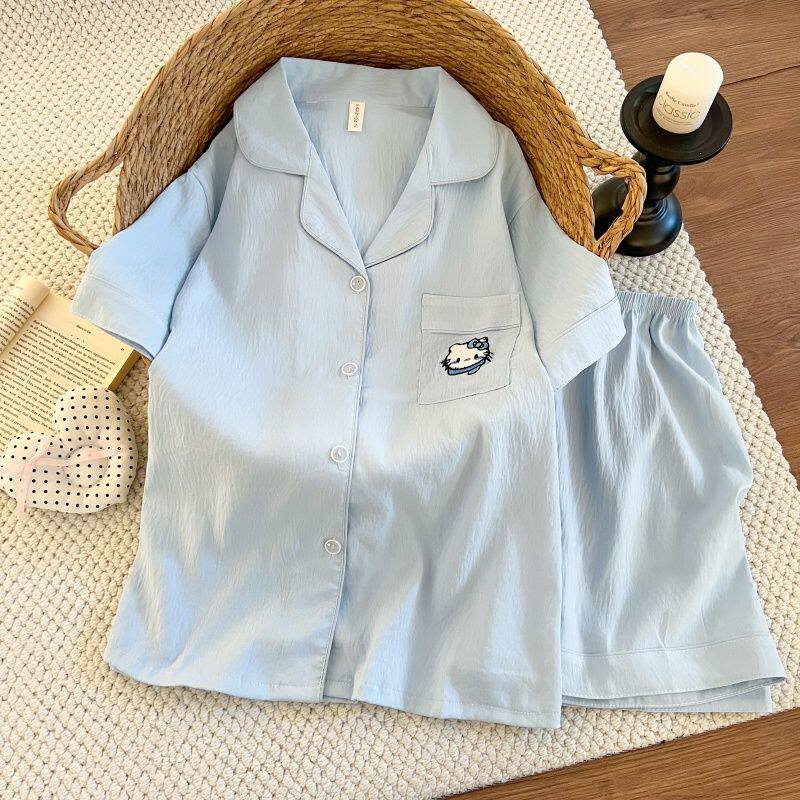 睡衣女云朵棉开衫家居服套装