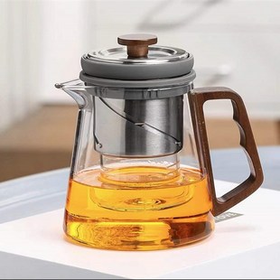 顶壶旋转升降飘逸杯泡茶壶玻璃内胆煮茶器茶水分离茶具耐高温家用