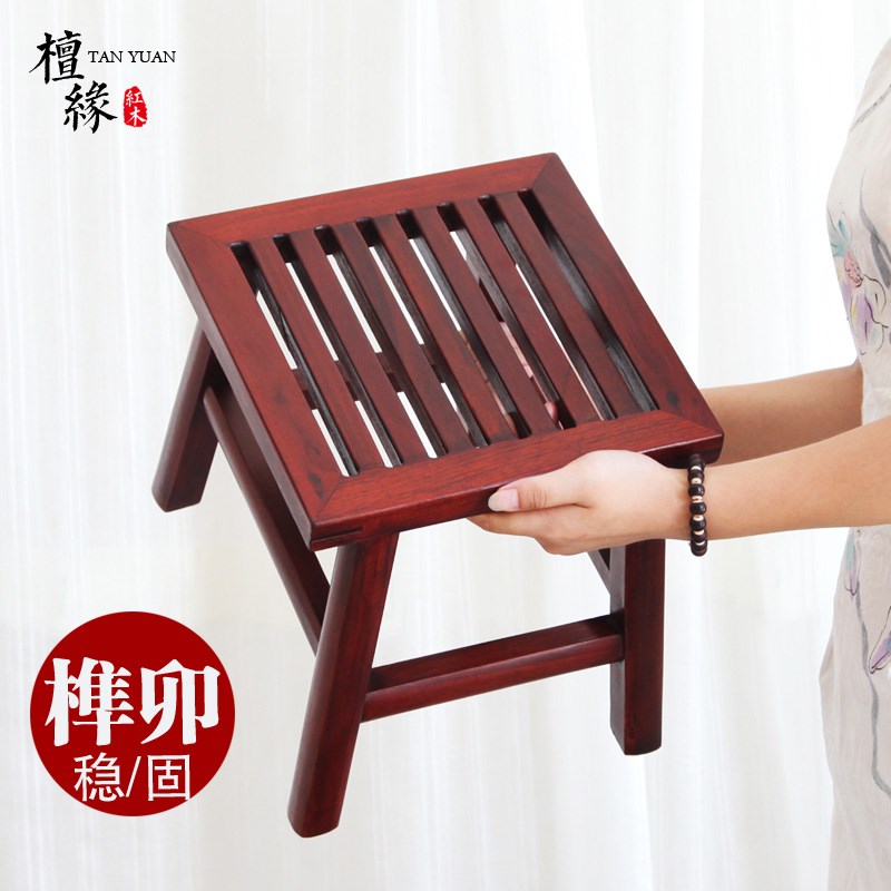 红木小板凳红贵宝黑枝木仿古四方C儿童小矮凳换鞋凳小孩凳洗脚凳