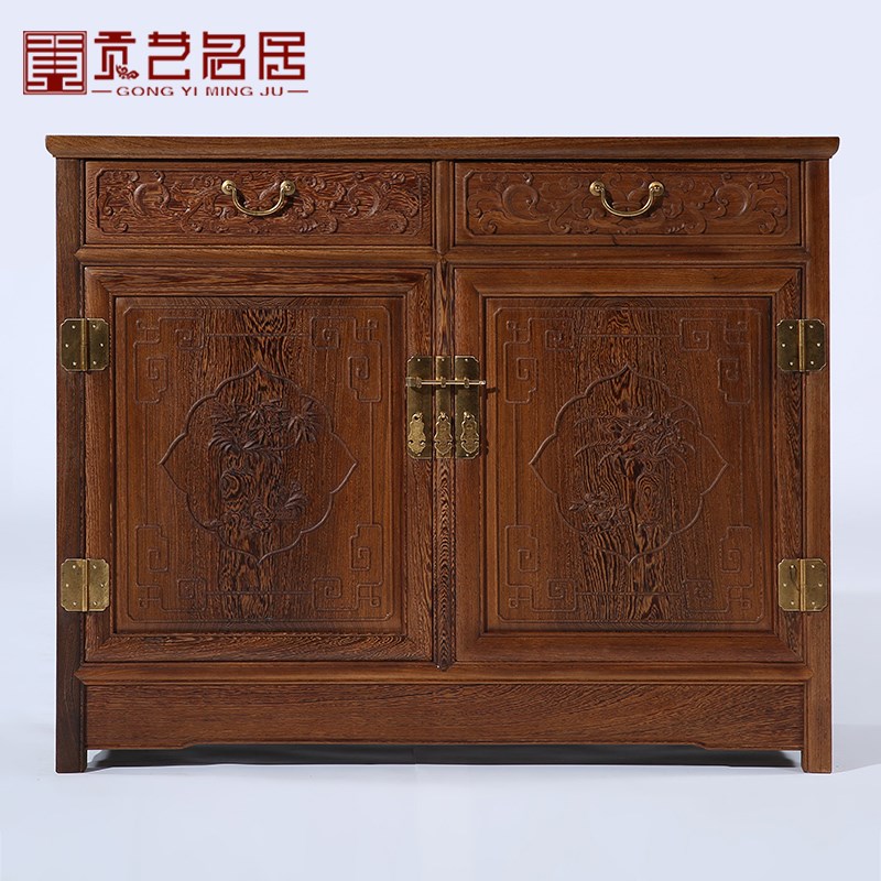 红木家具实木餐边柜碗橱r柜子储物柜茶水柜中式碗柜厨房柜餐柜边