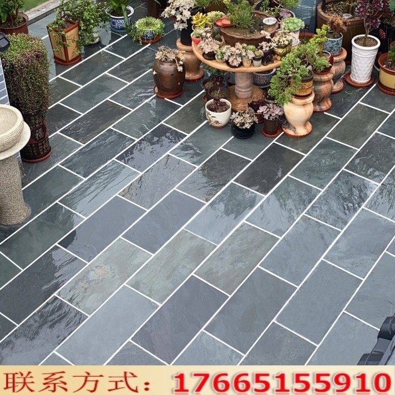 露台花园b地砖室外广场地砖民宿院天然青石板别墅庭院子地铺石防