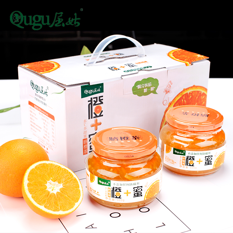 【屈姑】脐橙茶礼盒装 秭归脐橙+三峡橙花蜂蜜 橙+蜜 脐橙蜂蜜茶