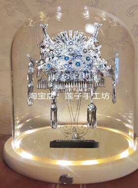 拼酷苗银冠饰项饰青花戏冠拼图z金属模型成品专用罩发光防尘玻璃