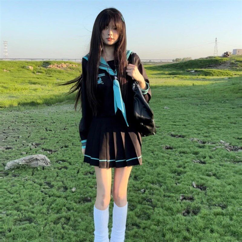 【青本绘】日系甜妹学院风JK制A服初音绿水手服新款校供感学生套
