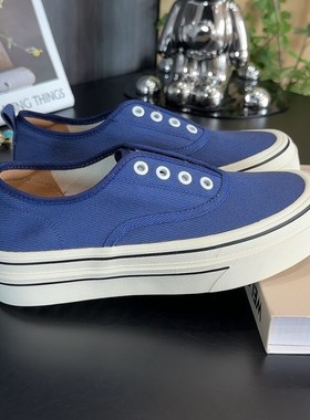 薄款帆布鞋女红色202r5夏季一脚蹬圆头套脚厚底防滑休闲帆布板鞋