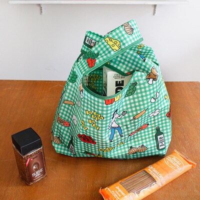 韩国1537可折叠便携p环保购物袋 时尚ins风艺术插画环保袋单肩手