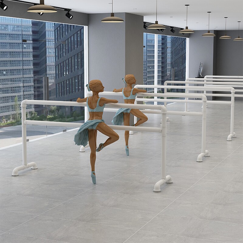 舞蹈把杆家用移动式专业跳舞机构儿童练功教室房S免打孔压腿杆双