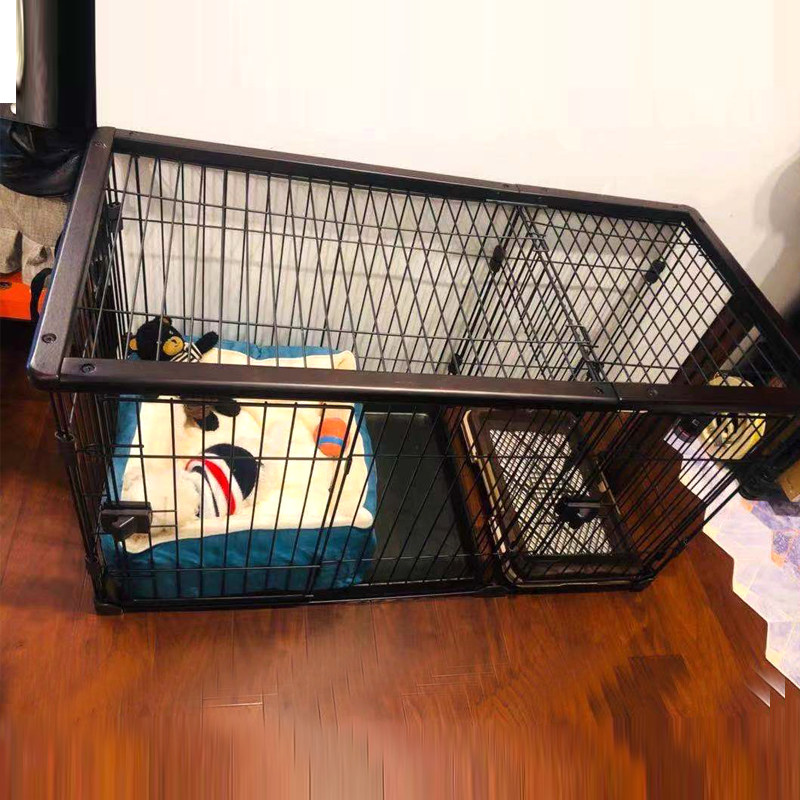 狗笼带厕所分离j小型犬中型犬木质狗笼子室内宠物狗狗围栏栅栏狗