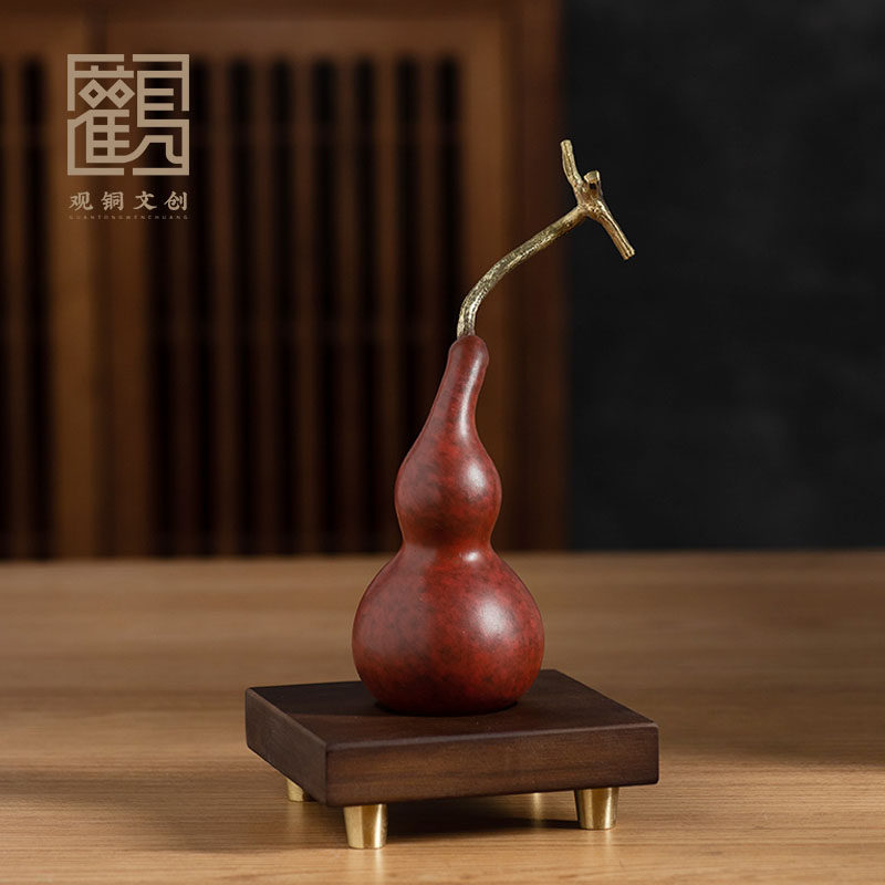 福禄寿喜财五福葫芦铜摆件t家居装饰送人礼品乔迁新居客厅酒柜摆