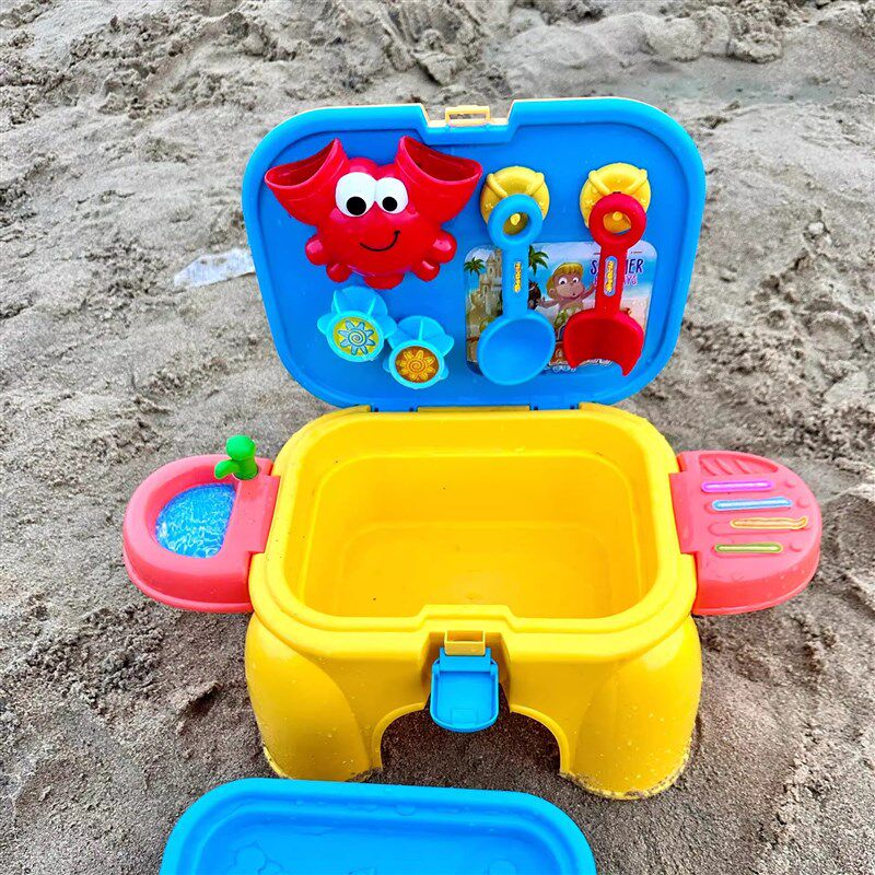 小凳子沙滩玩沙工具儿童铲子桶桌子玩具宝宝海边戏水套.装收纳便