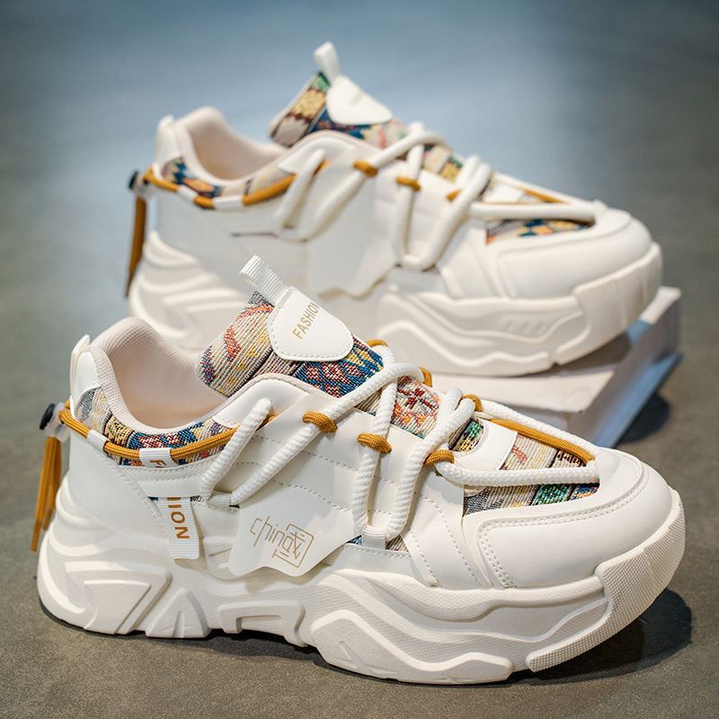 男鞋秋冬透气网面百搭青少年运动鞋男士休闲跑步增高国潮老爹潮鞋