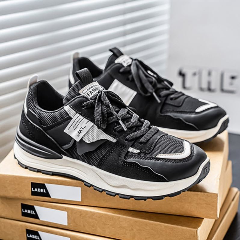 网红爆款男鞋秋季2025新款男士透气运动休闲百搭厚底奈扶老爹潮鞋