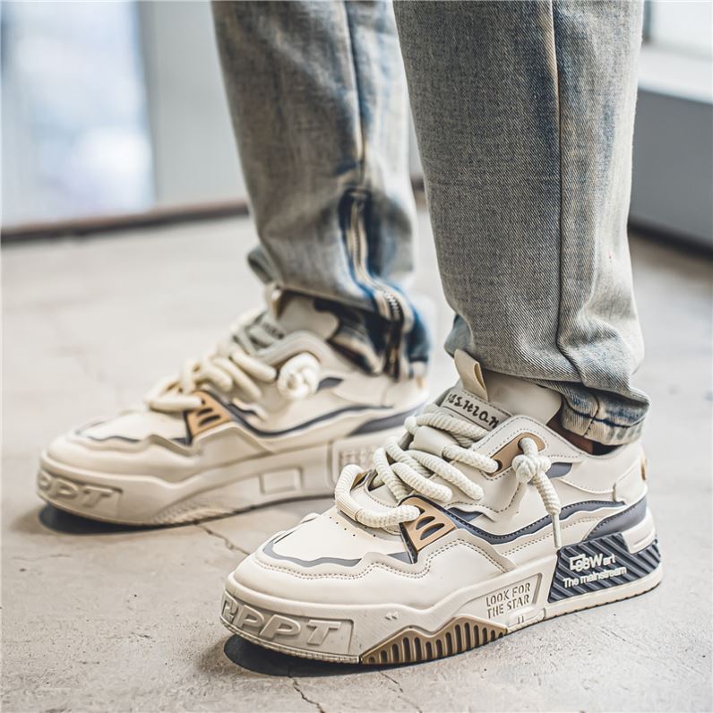 小白男鞋2025新款冬季加绒保暖时尚鞋百搭休闲板鞋青少年运动潮鞋