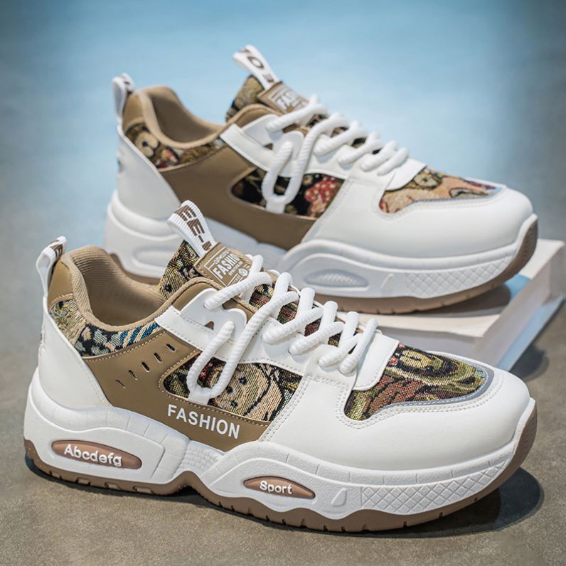 运动鞋男款秋冬2025新款厚底青少年增高透气百搭休闲帆布老爹潮鞋