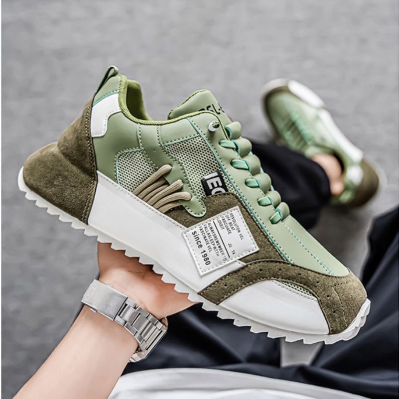 奈扶男鞋秋季透气网面运动休闲板鞋防臭跑步厚底增高百搭老爹潮鞋