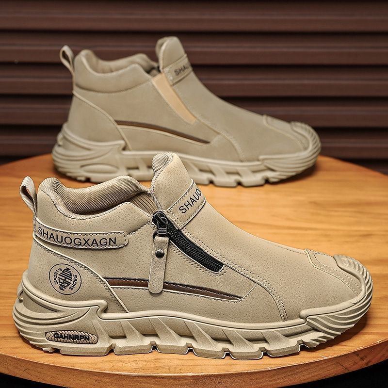 断码捡漏男鞋秋冬工地干活防滑耐磨一脚蹬上班工作防水运动时尚鞋