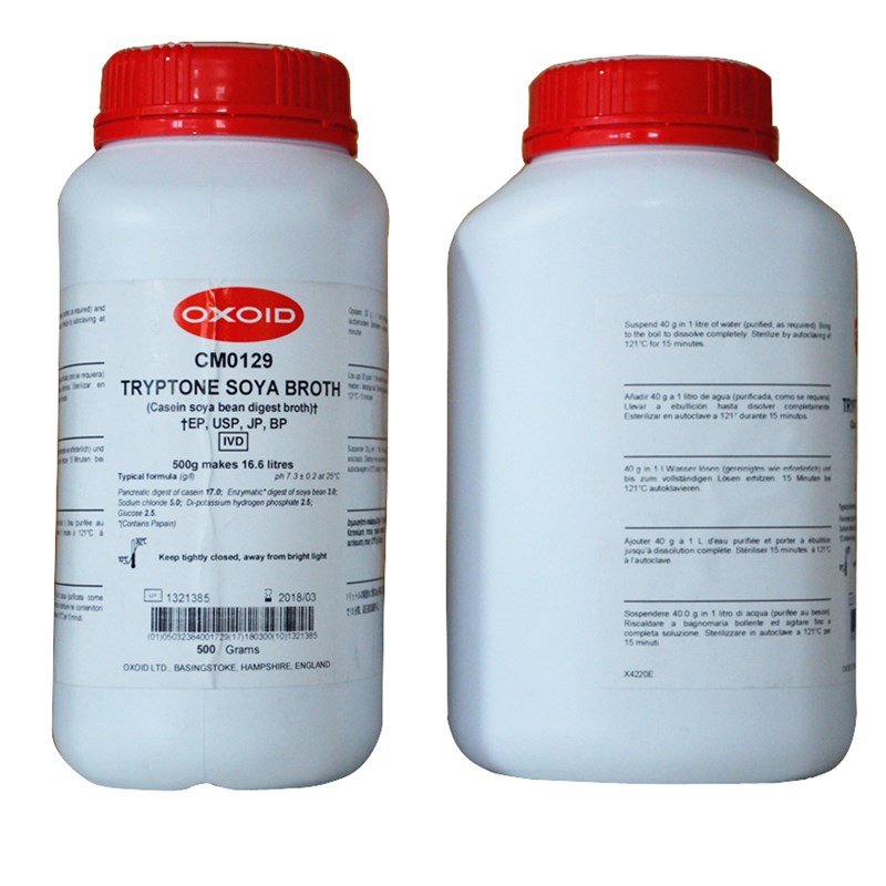 胰蛋白胨大豆肉汤 大豆酪蛋白消化物培养基Oxoid CM0129B 500g/瓶