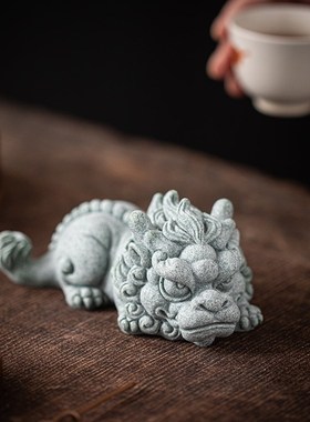 新中式招财貔貅桌面茶宠摆件可养茶玩创意家居鱼缸造景茶桌装饰品