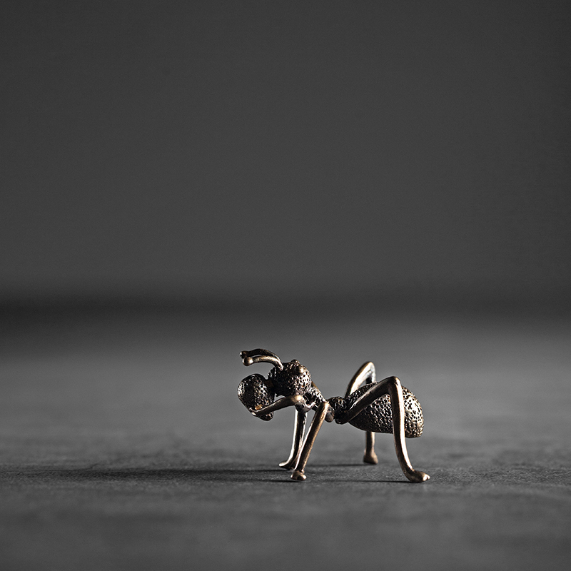 龍颜堂 蚂蚁 壶盖置日式茶具铁壶盖托铜制壶盖架茶搁香插茶宠摆件