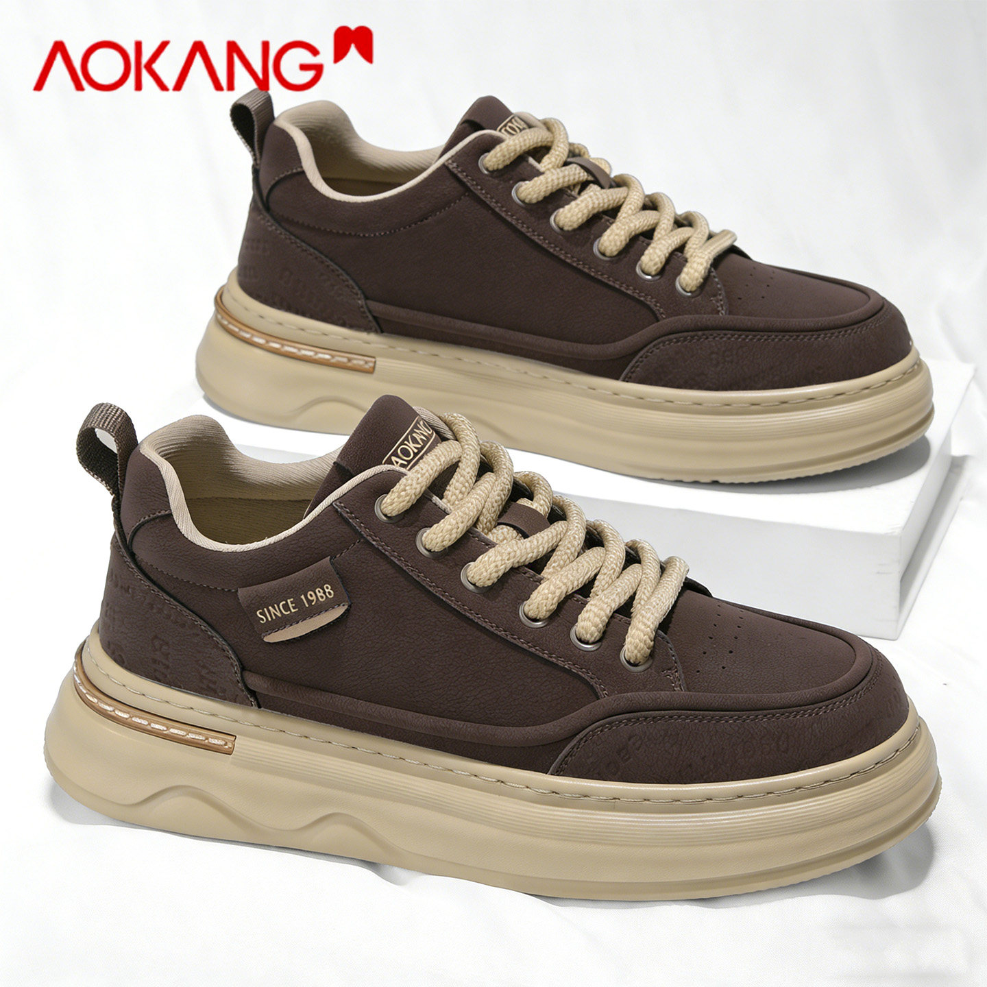 奥康休闲板鞋男款2026新款春季厚底增高男士复古软底轻便运动潮鞋,流行男鞋,休闲板鞋,淘宝优惠券,粉丝福利购,淘宝优惠卷