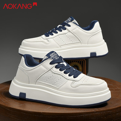奥康新款透气增高休闲板鞋潮流男
