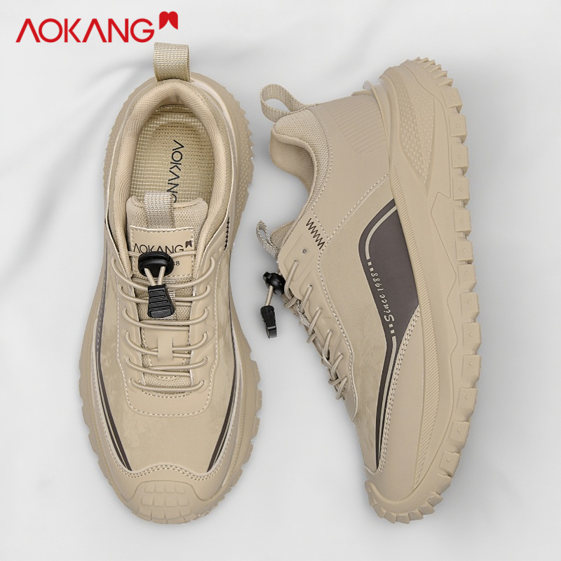 奥康复古跑鞋男鞋新款运动鞋软底