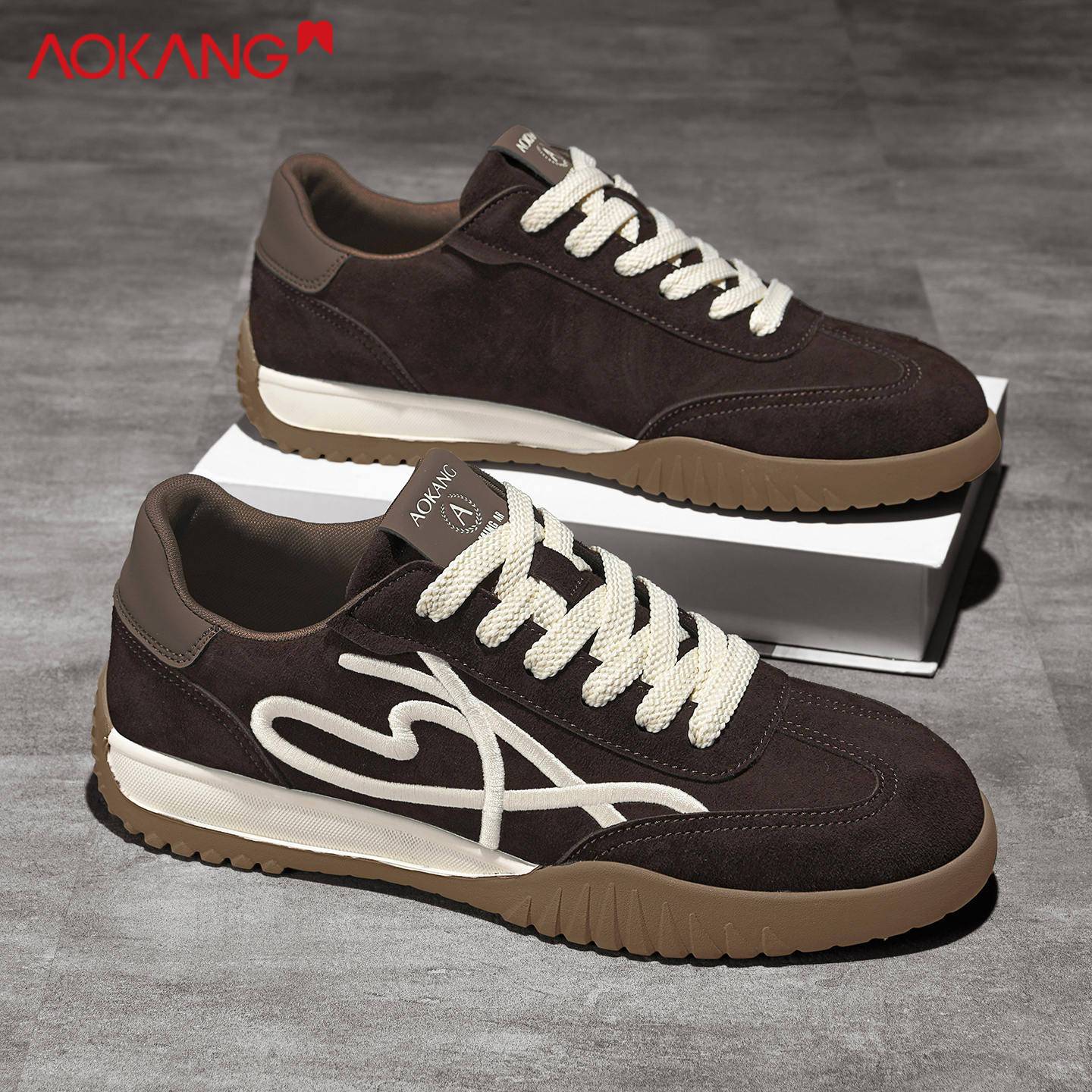 奥康新款德训鞋软底阿甘板鞋男