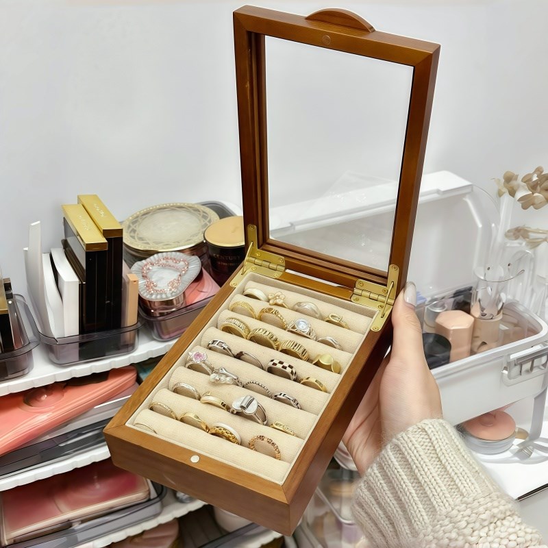 【长期主义】戒指收纳盒木质首饰盒项链耳钉耳环珠宝箱手镯展示架