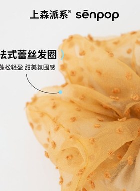 上森白色森系发圈女高级感洋气时尚发绳发饰头花头饰扎头绳春夏季