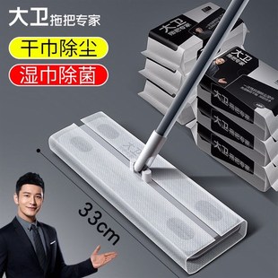 大卫拖把平板拖把一次性静电除尘拖把家用拖布免手洗懒人拖地神器
