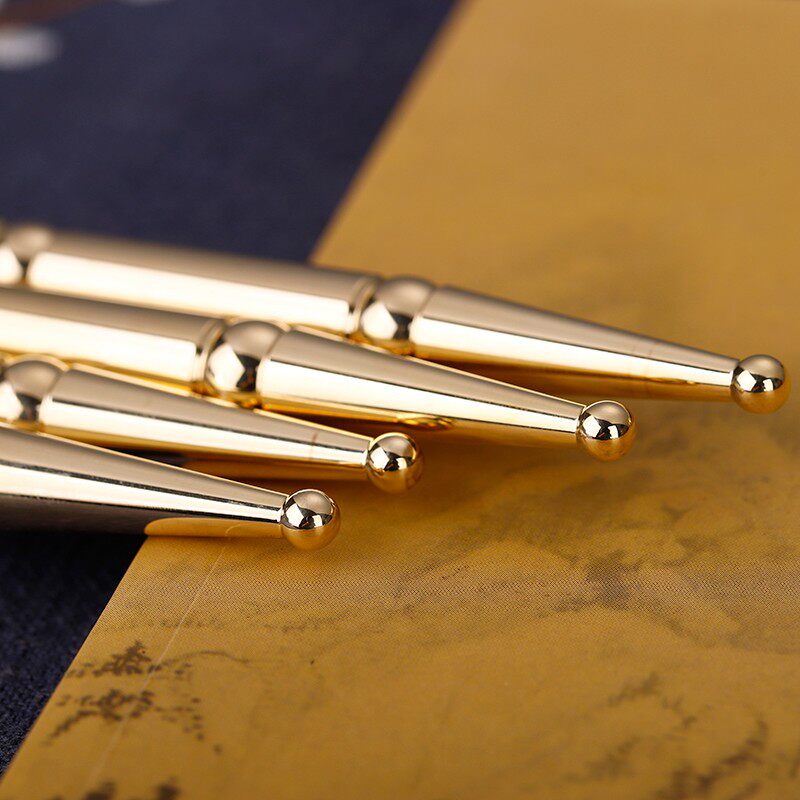 丰林黄铜眼睛眼部拨筋棒面部经络穴位工具脚底刮痧棒按摩笔点穴棒