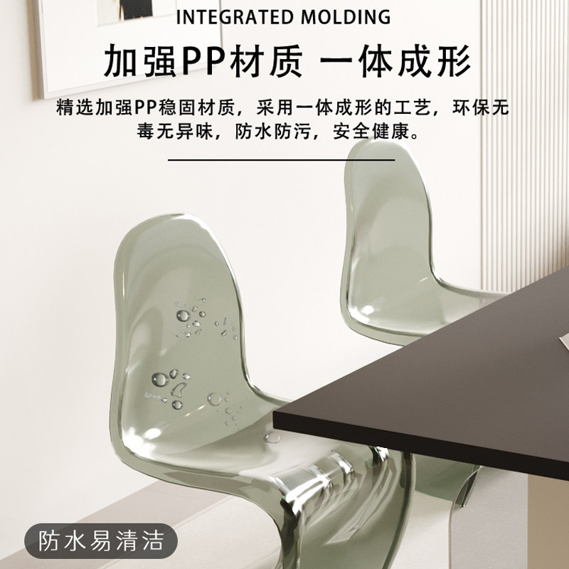 北欧潘东椅家用餐椅网红透明塑料可叠放椅子简约现代靠背椅化妆凳,住宅家具,餐椅,淘宝优惠券,粉丝福利购,淘宝优惠卷
