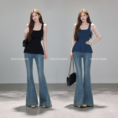 舒胡蕾 港风美人 夏季设计感纯欲镂空露腰气质日常休闲针织吊带