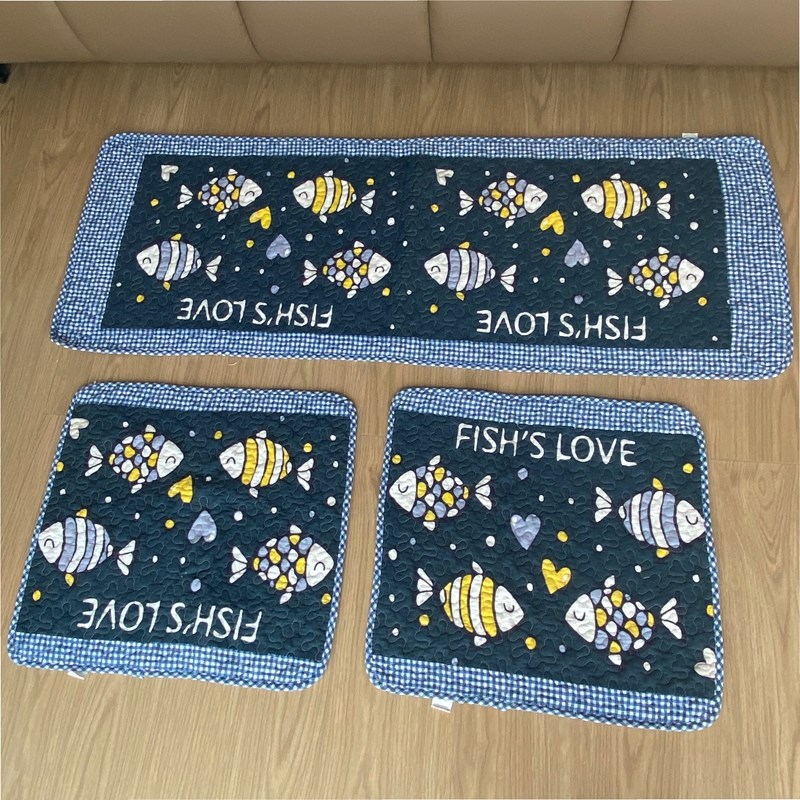 四季纯棉卡通座垫椅垫防滑沙发垫也可做脚垫地垫可机洗50*50厘米