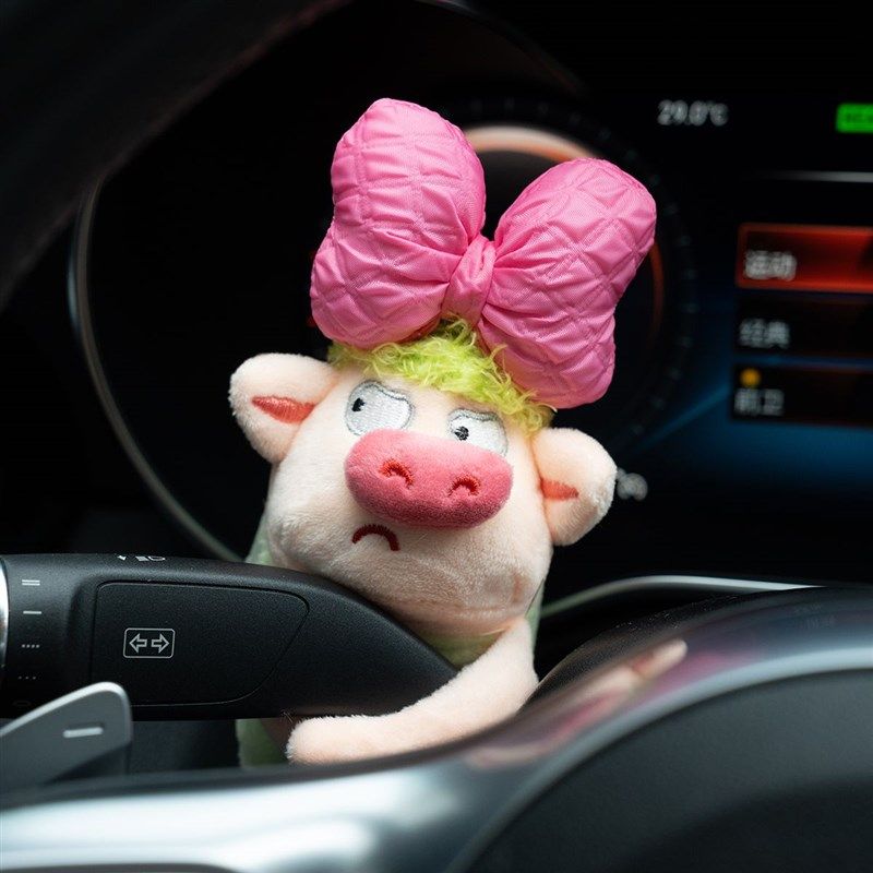 网红车载摆件怀挡装饰品可爱公仔毛绒玩偶转向灯雨刮器个性路西法