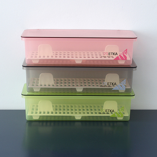 简约筷子盒带盖沥水勺子筷子筒厨房餐具收纳盒家用防尘长方形筷笼