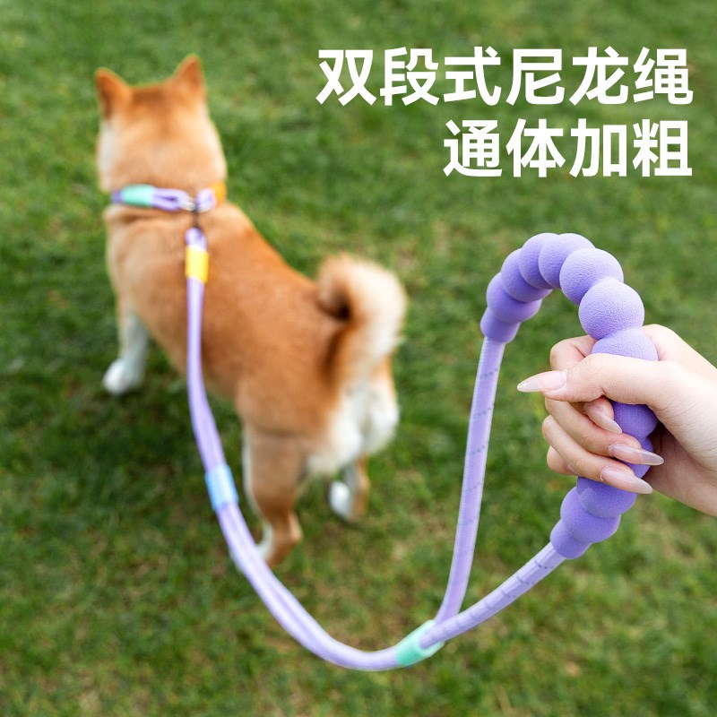 狗狗牵引绳宠物遛猫狗绳链子p绳p链小型中大型犬防爆冲斜挎防挣脱