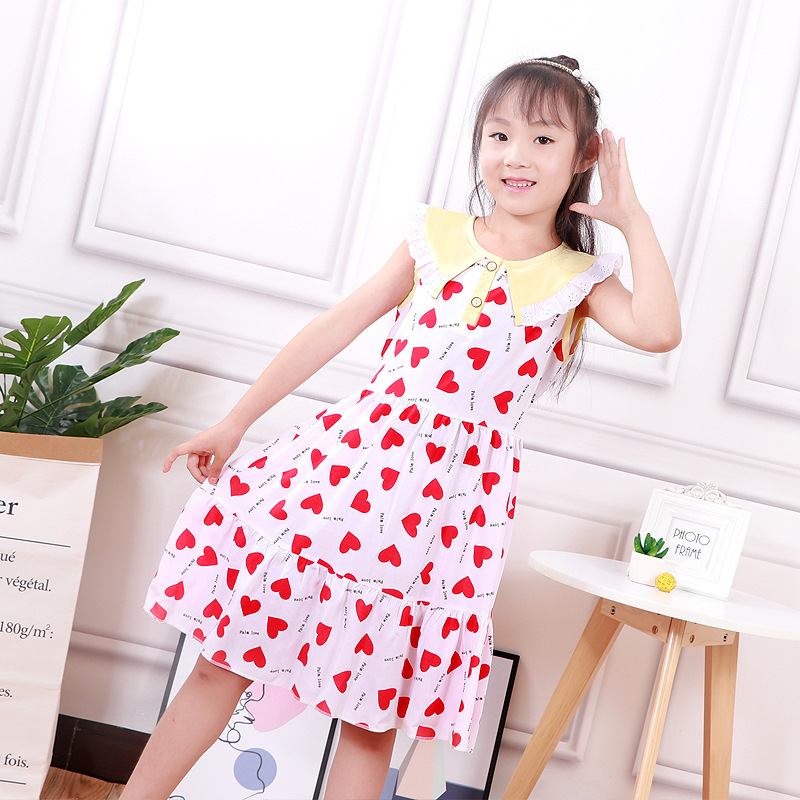 女童连衣裙洋气公主吊带裙2-12岁儿童夏装女孩碎花可爱棉绸蛋糕裙