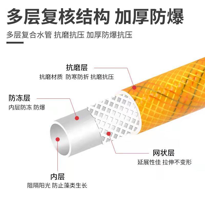 水管软管加厚塑料pvc防爆4分6分1寸牛筋蛇皮浇水浇花家用软水管子