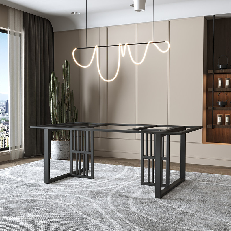 创意桌腿桌脚支架碳素钢大板钢化玻璃改造茶桌办公餐桌不锈钢桌架