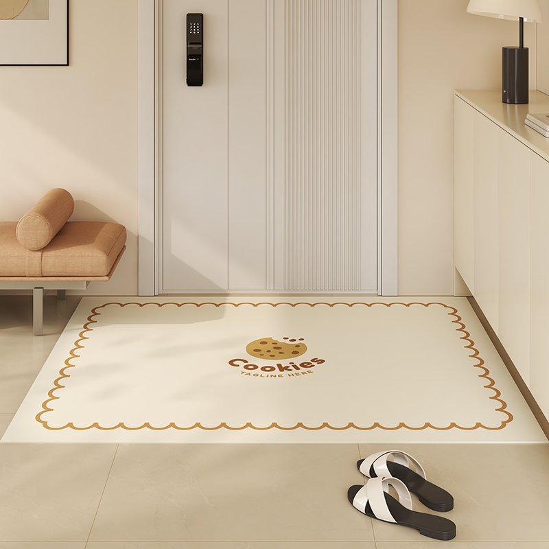 奶油风入户门地垫皮革门垫防水防滑进门垫子家用厨房门口地毯脚垫