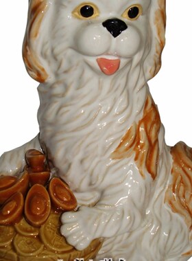 狗兔中式动物摆件陶瓷工艺石湾公仔装饰家博古架酒柜客厅摆件