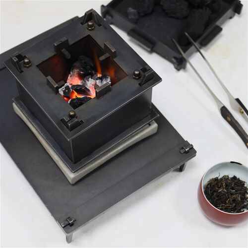 触造x卡扣 模块化可拆卸铁炉多功能加厚户外烧烤围炉煮茶家用茶炉