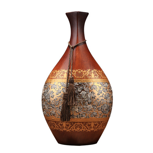 新中式创意陶瓷花瓶家居客厅电视柜玄关样板间装饰品摆件贴花花器