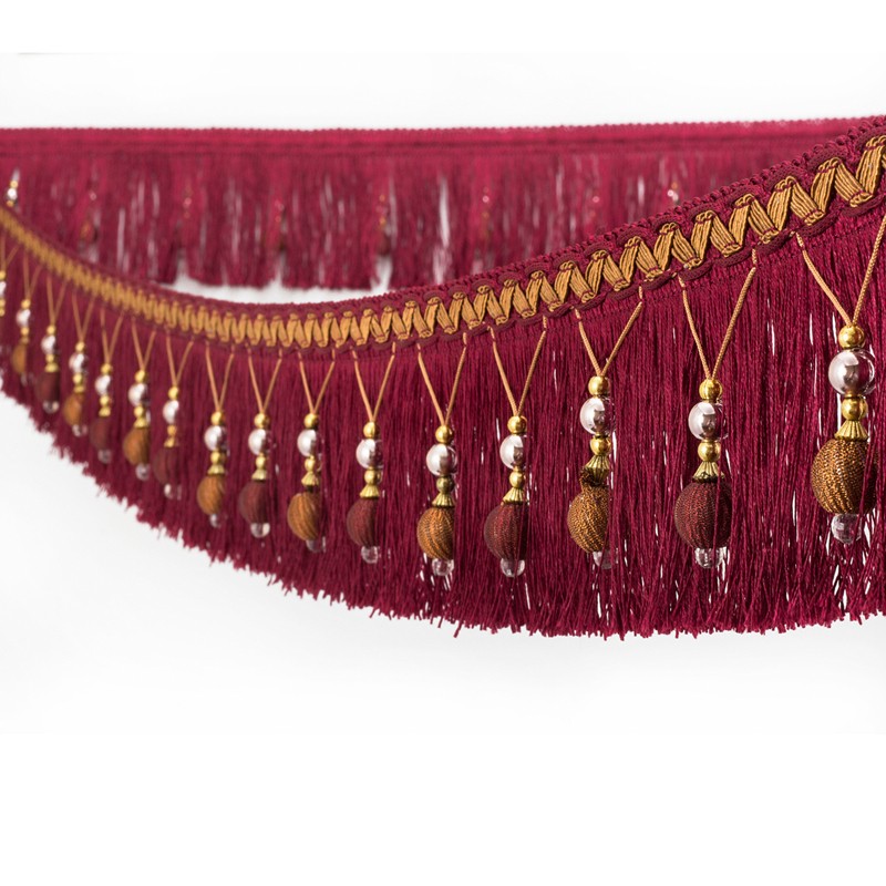 【支持零剪】A款加密10cm窗帘花边流苏吊穗装饰花边金珠龙须12米