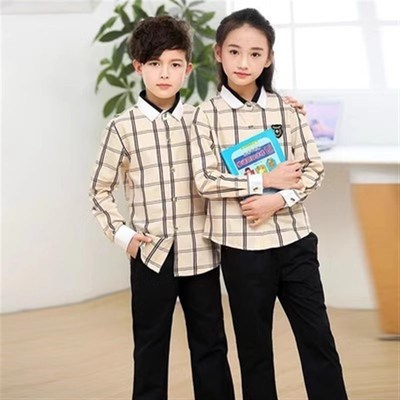 南宁市新希望校服统一夏季衬衫制服短袖短裤短裙中小学校服格子衣